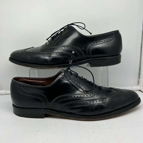 Allen Edmonds Shoes Mens 14 AA Narrow Lloyd Black Leather Wingtip Oxfords Dress - Picture 1 of 9